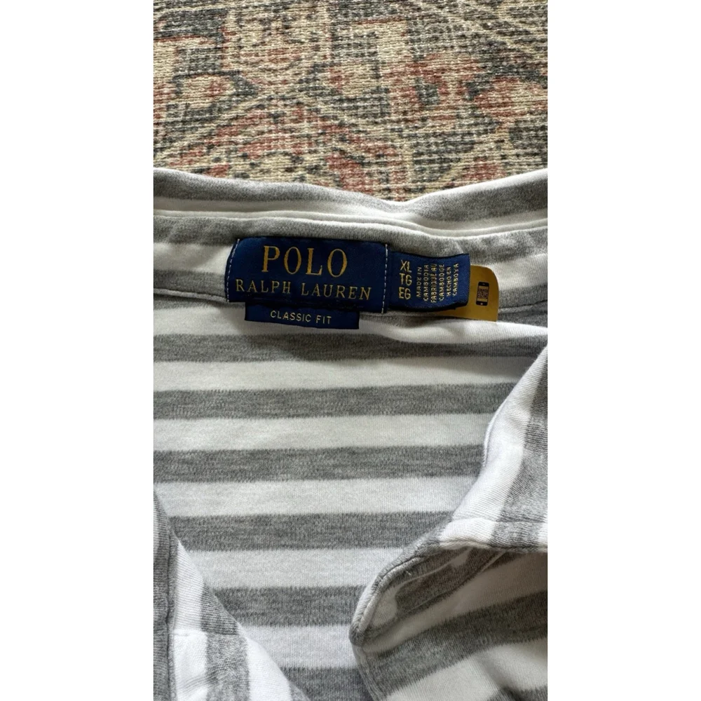 Polo Ralph Lauren Men’s Soft Classic Cotton Polo Shirt Grey White Size XL